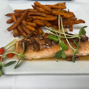 Embers 1871 is serving maple pecan salmon in Peshtigo WI